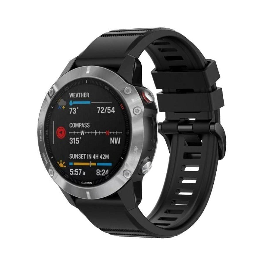 Universal Garmin 22mm Riflet Rem af Silikone - Sort