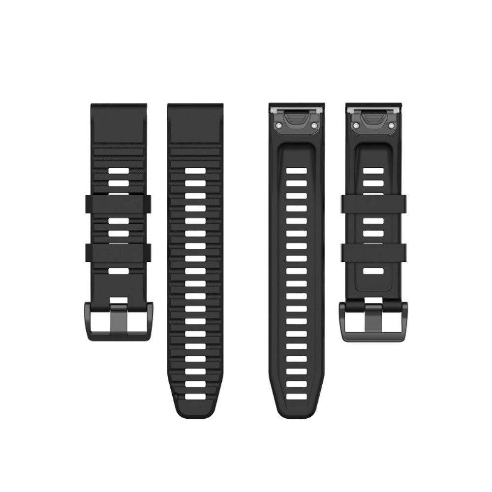 Universal Garmin 22mm Riflet Rem af Silikone - Sort