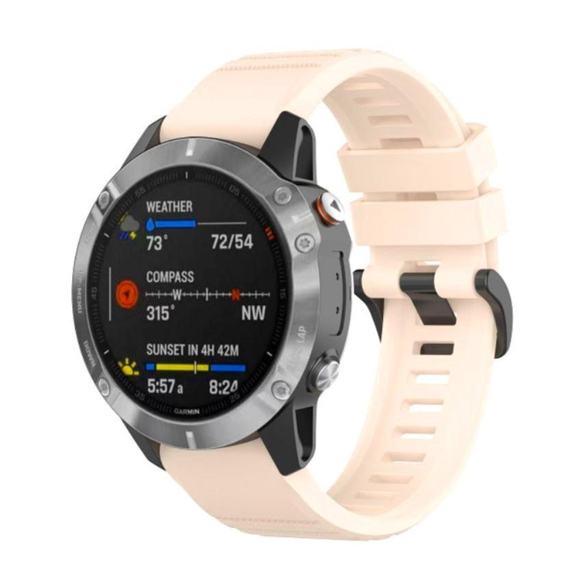 Universal Garmin 22mm Riflet Rem af Silikone - Beige