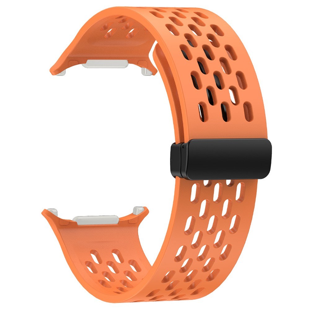 Samsung Galaxy Watch Ultra (47mm) Silikone Rem med Magnetisk Spænde - Hullet - Orange