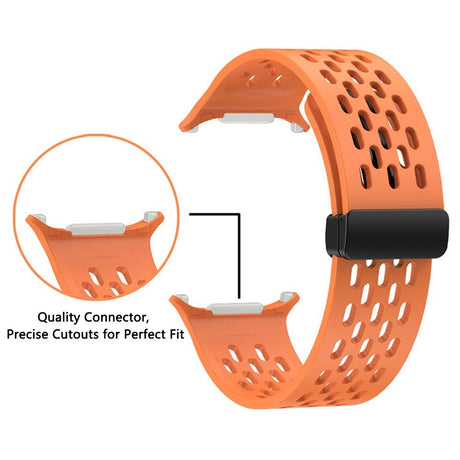 Samsung Galaxy Watch Ultra (47mm) Silikone Rem med Magnetisk Spænde - Hullet - Orange