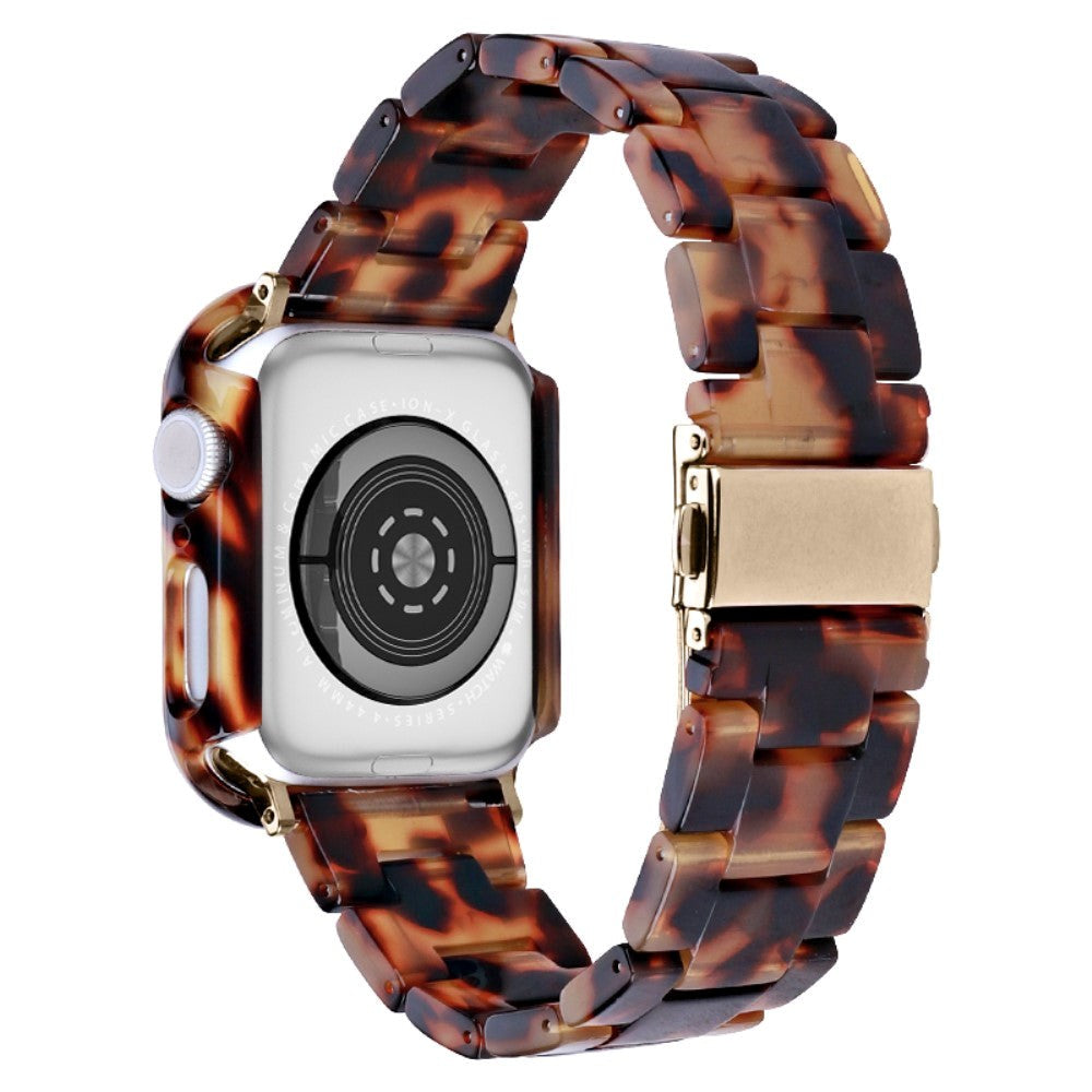 Apple Watch 9/8/7 (45mm) Rem & Cover i Harpiks - Sort / Brun