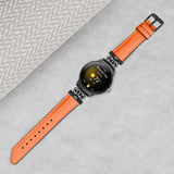 Google Pixel Watch 1 / 2 / 3 Kunstlæder Urrem m. Sort Rhinsten Spænde - Orange