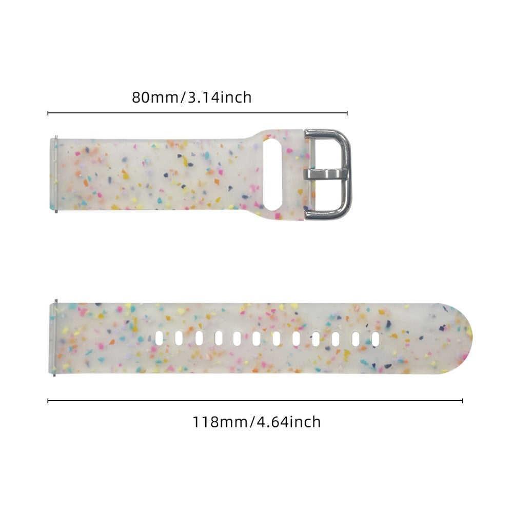 Smartwatch Universal Rem i Silikone (20mm) m. Terrazzo Mønster - Gennemsigtig