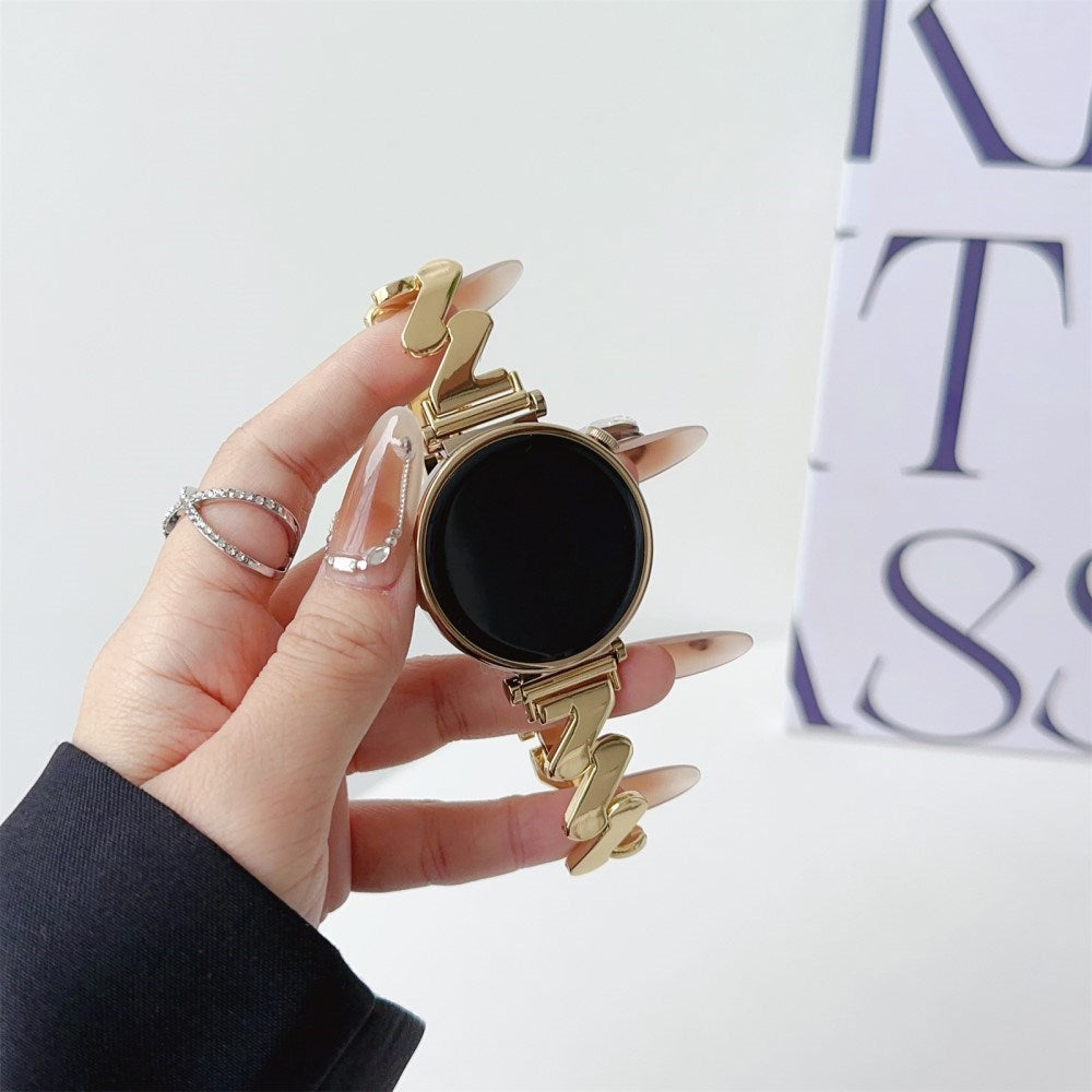 Universal 20mm Bølget Metal Rem - Guld