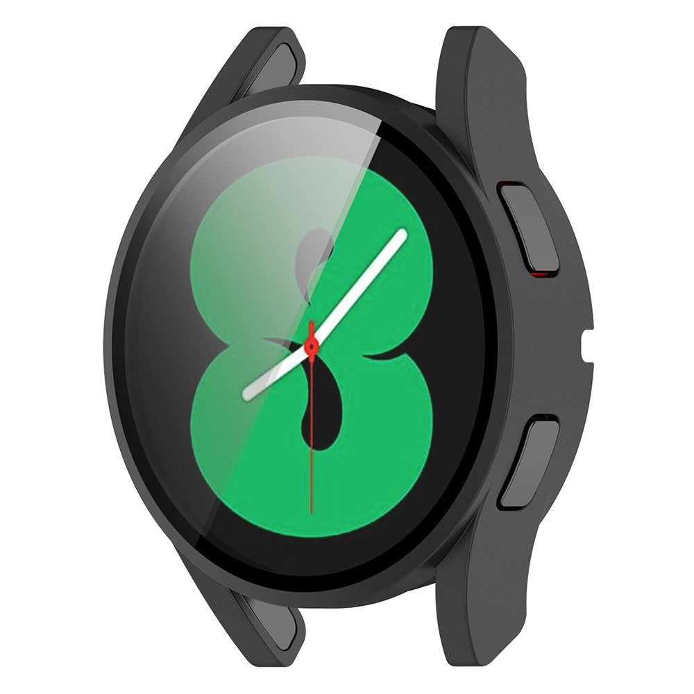 Samsung Galaxy Watch 4 (40mm) / FE (40mm) Cover m. Indbygget Skærmbeskytter i Hård Plastik - Sort