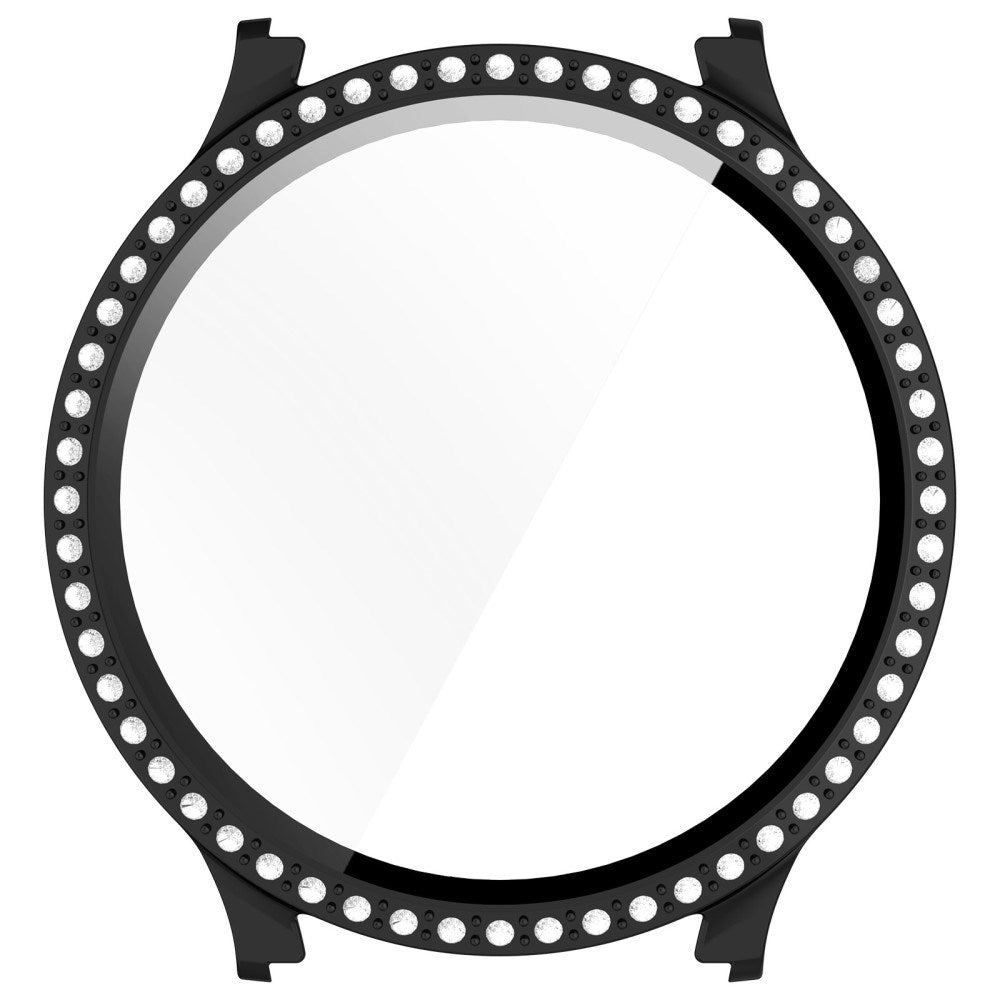 Samsung Galaxy Watch 7 (40mm) Hårdt Plast Case m. Indbygget Skærmbeskyttelse - Sort & Rhinsten