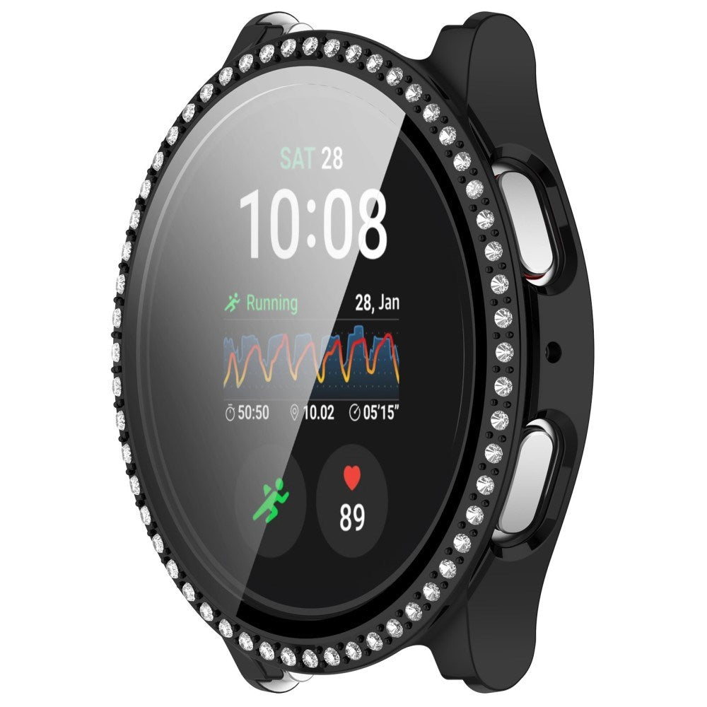 Samsung Galaxy Watch 7 (40mm) Hårdt Plast Case m. Indbygget Skærmbeskyttelse - Sort & Rhinsten