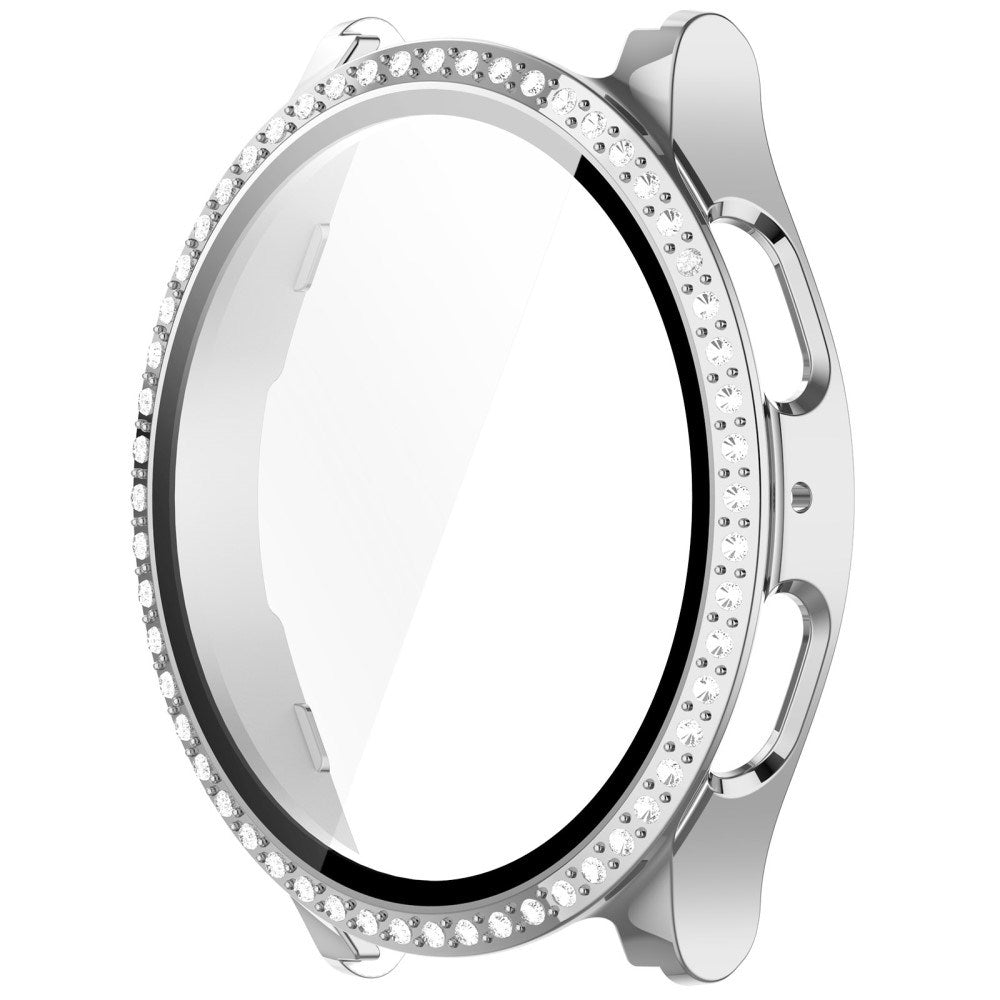 Samsung Galaxy Watch 7 (40mm) Hårdt Plast Case m. Indbygget Skærmbeskyttelse - Sølv & Rhinsten