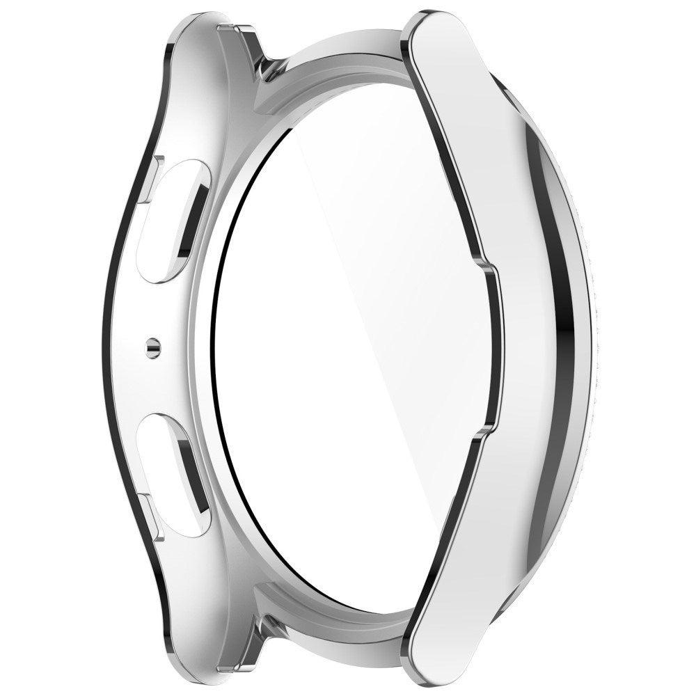 Samsung Galaxy Watch 7 (40mm) Hårdt Plast Case m. Indbygget Skærmbeskyttelse - Sølv & Rhinsten