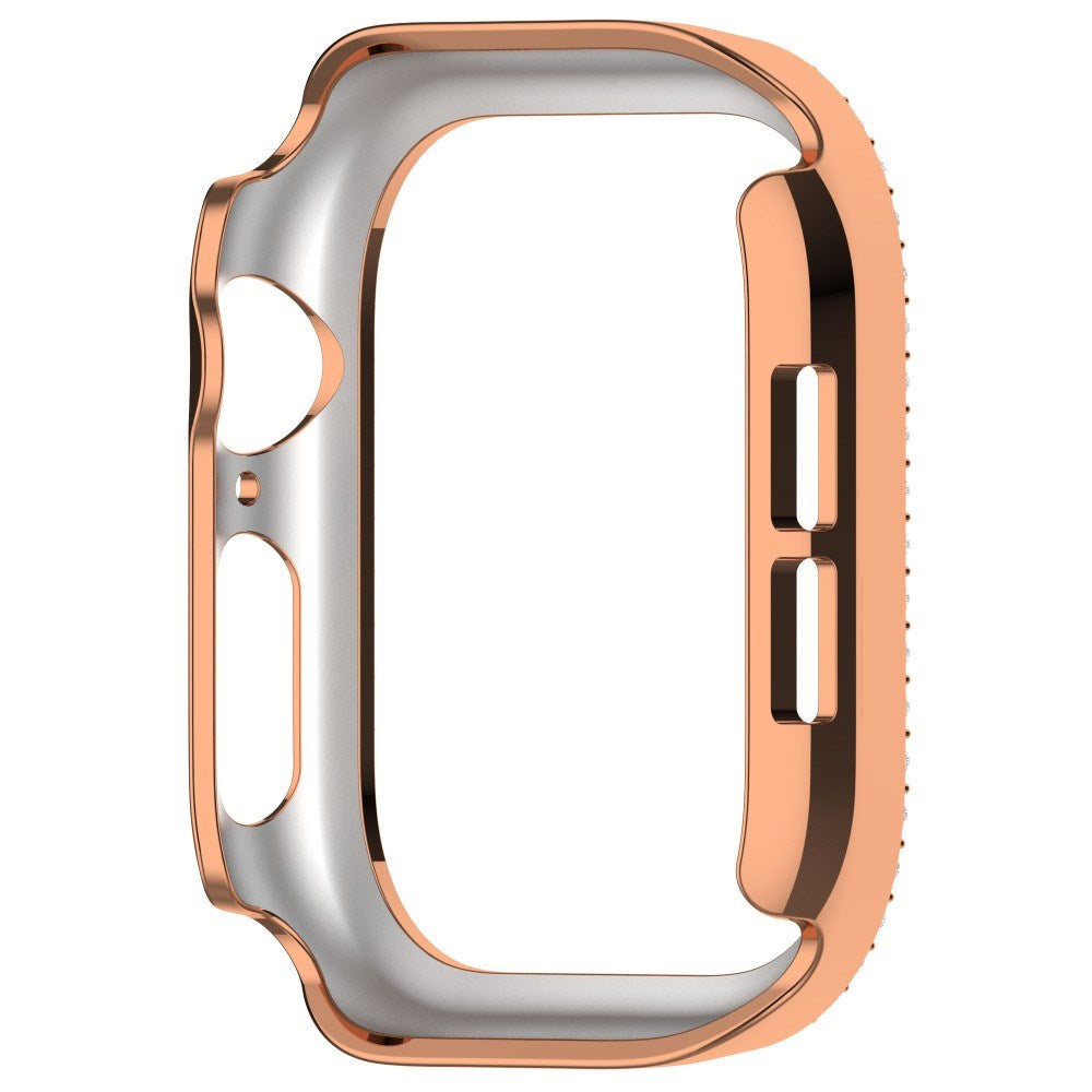Apple Watch 11 / 10 (42mm) Hård Plast Ramme - Rose Gold / Rhinsten