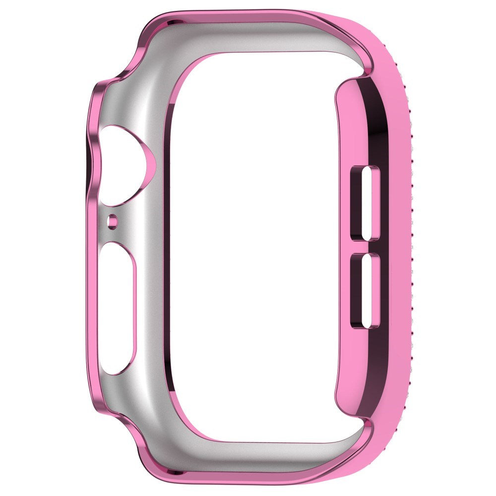 Apple Watch 11 / 10 (42mm) Hård Plast Ramme - Pink / Rhinsten