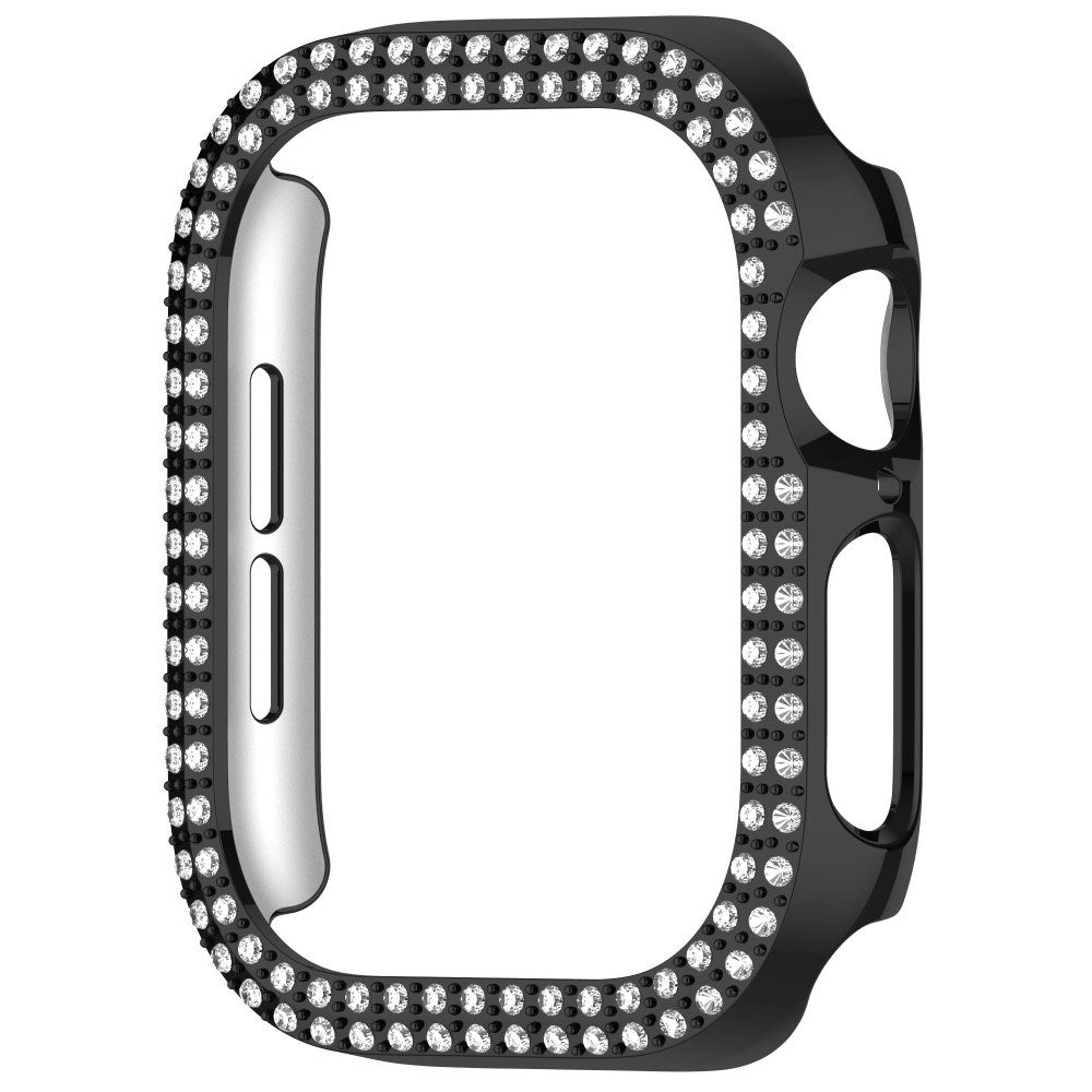Apple Watch 11 / 10 (42mm) Hård Plast Ramme - Sort / Rhinsten