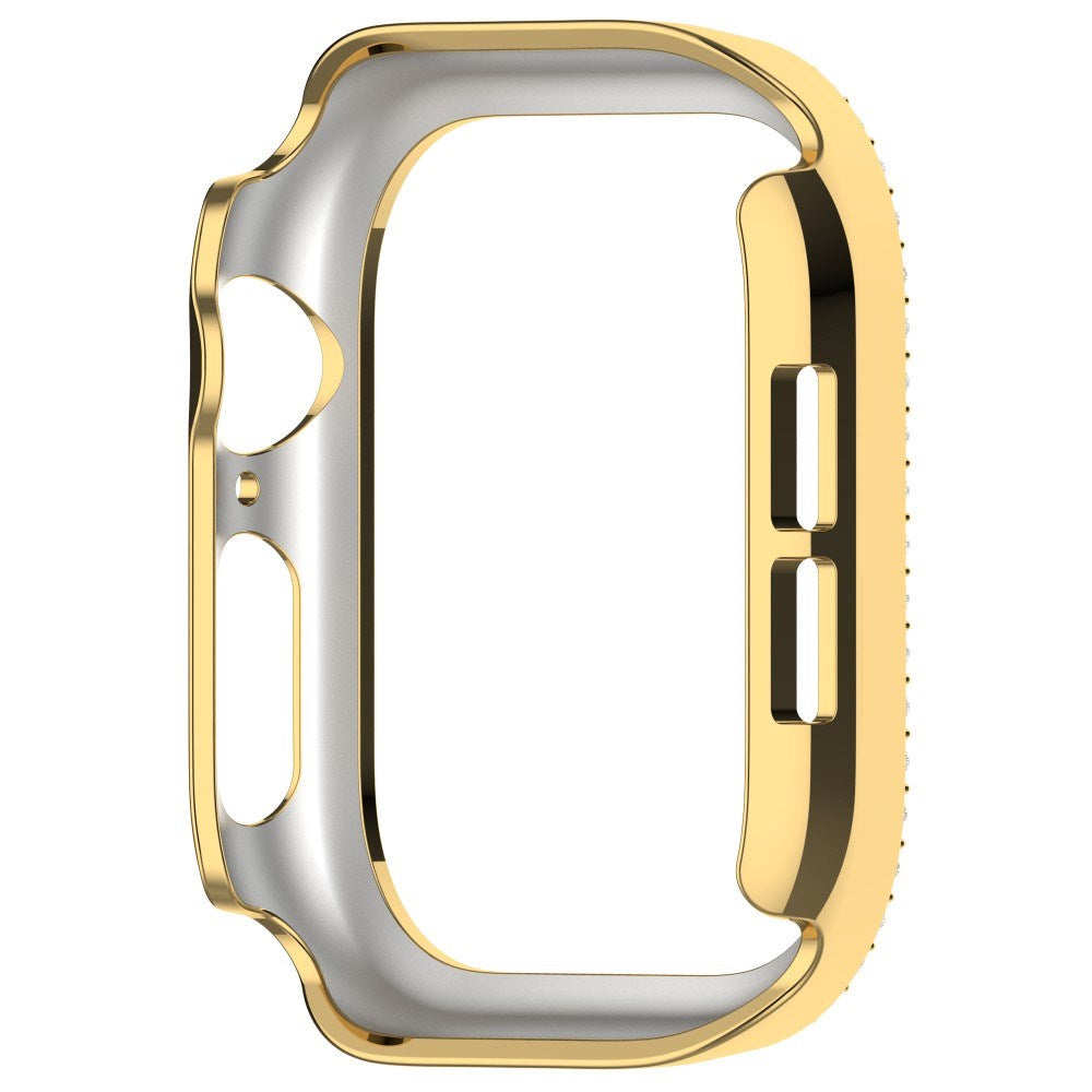 Apple Watch 11 / 10 (42mm) Hård Plast Ramme - Guld / Rhinsten