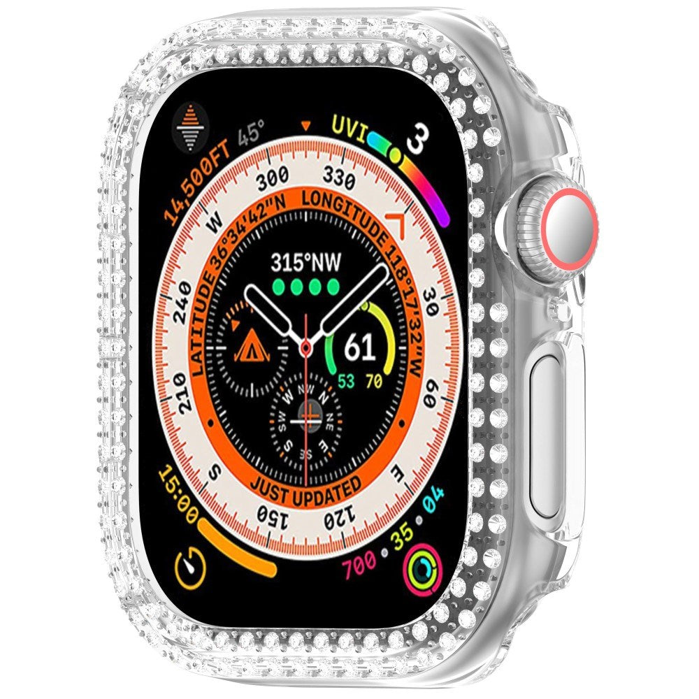 Apple Watch 11 / 10 (42mm) Hård Plast Ramme - Gennemsigtig / Rhinsten