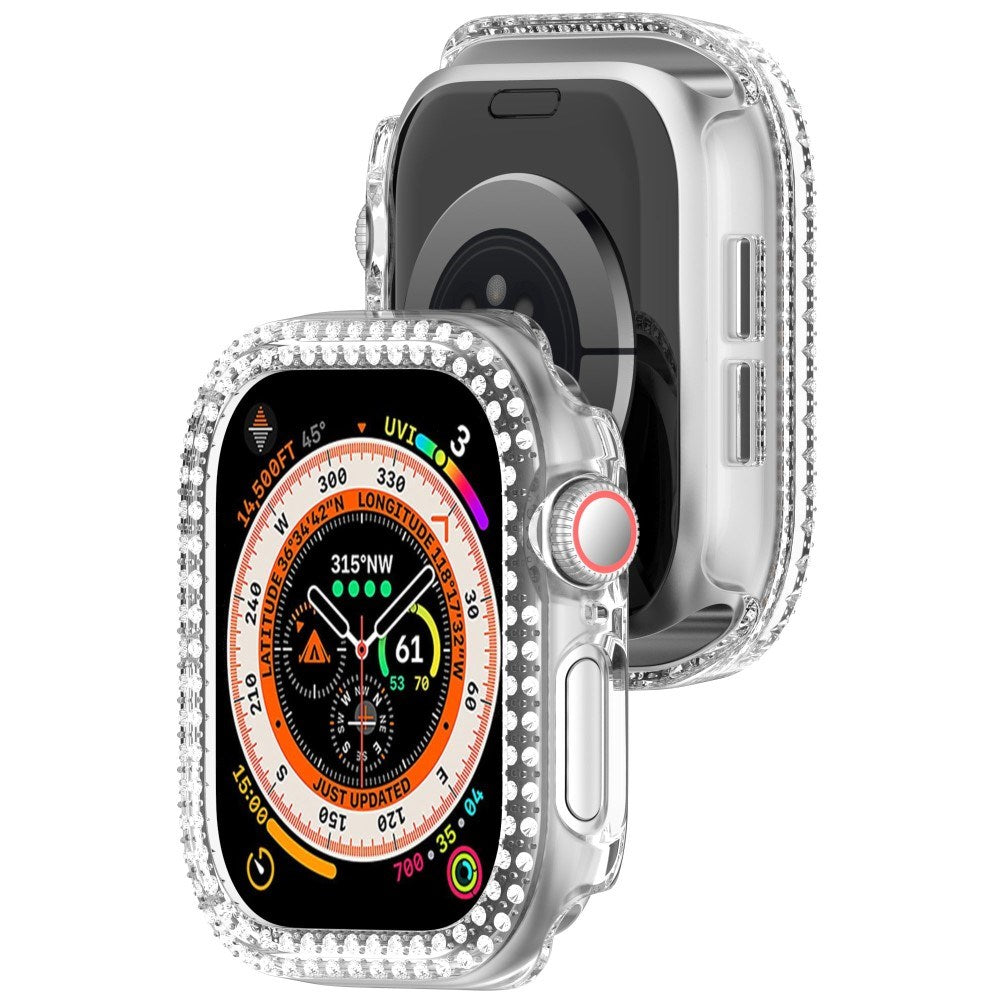 Apple Watch 11 / 10 (42mm) Hård Plast Ramme - Gennemsigtig / Rhinsten