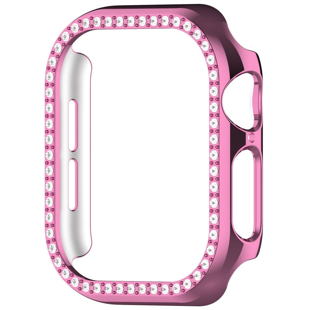 Apple Watch 11 / 10 (42mm) Hård Plastik Ramme - Pink / Rhinsten