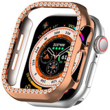 Apple Watch 10 (42mm) Hård Plastik Ramme - Rose Gold / Rhinsten