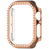 Apple Watch 10 (42mm) Hård Plastik Ramme - Rose Gold / Rhinsten