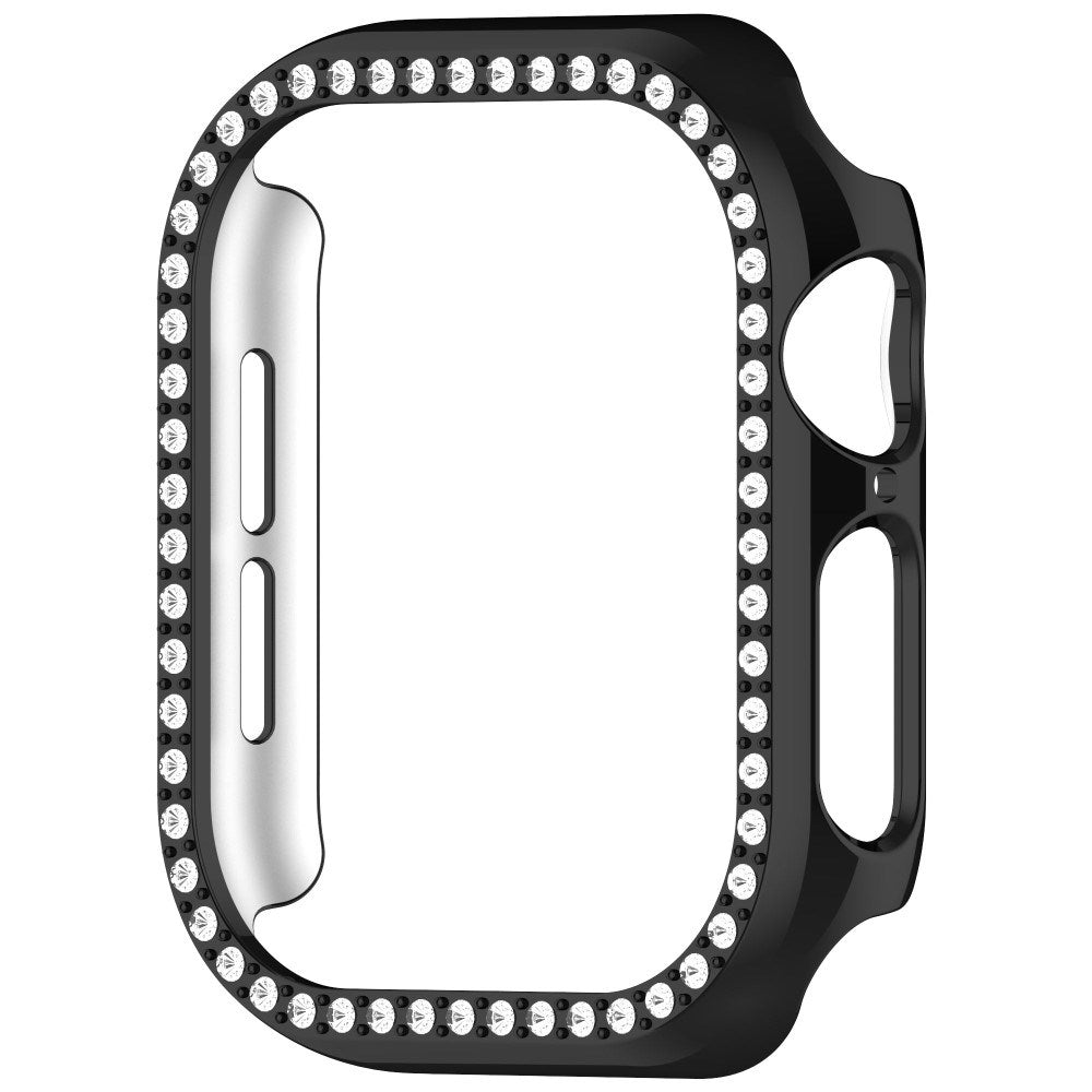 Apple Watch 11 / 10 (46mm) Hård Plastik Ramme - Sort / Rhinsten