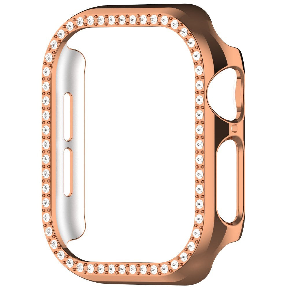 Apple Watch 11 / 10 (46mm) Hård Plastik Ramme - Rose Gold / Rhinsten