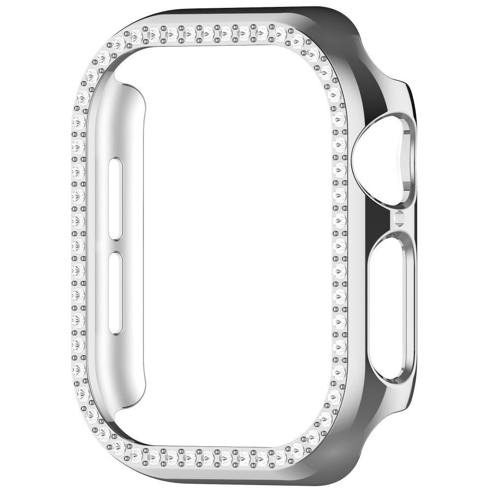 Apple Watch 11 / 10 (46mm) Hård Plastik Ramme - Sølv / Rhinsten