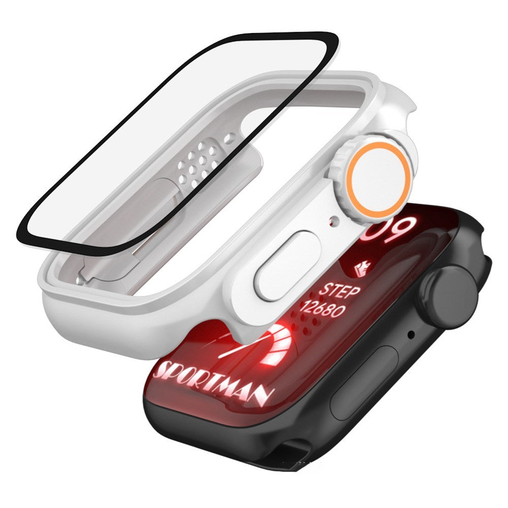 Apple Watch 11 / 10 (46mm) Hårdt Plast Cover m. Skærmbeskyttelsesglas - Hvid