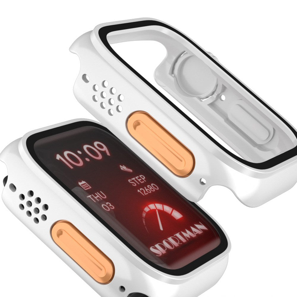 Apple Watch 11 / 10 (46mm) Hårdt Plast Cover m. Skærmbeskyttelsesglas - Hvid