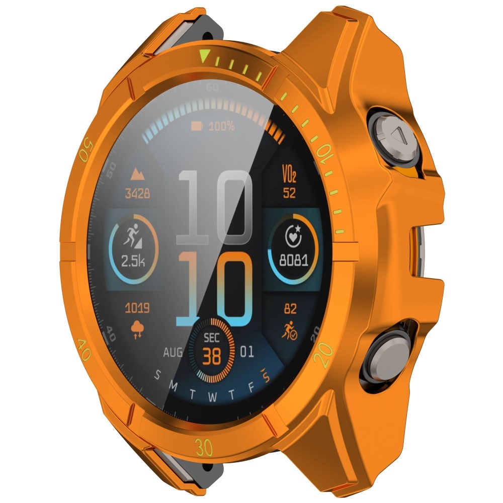 Garmin Tactix 8 AMOLED (51mm) - Hårdt Plastik Cover m. Beskyttelsesglas - Orange / Gul