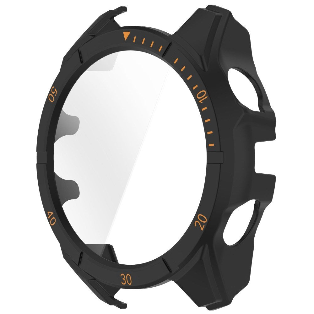 Garmin Tactix 8 AMOLED (51mm) - Hårdt Plastik Cover m. Beskyttelsesglas - Sort / Orange