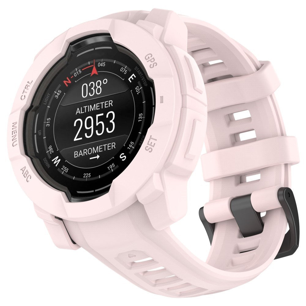 Garmin Instinct 3 AMOLED / Solar (50mm) - Bumper Silikone Cover - Lyserød