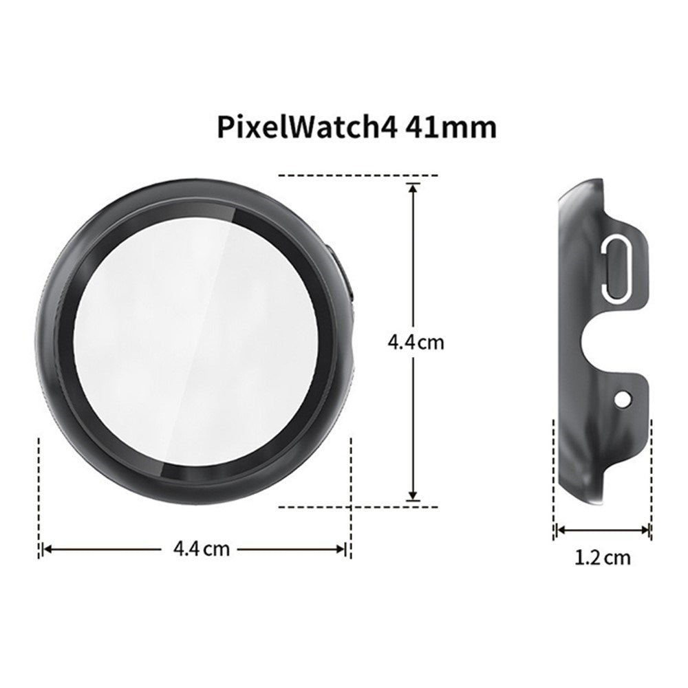 Google Pixel Watch 4 (41mm) Hårdt Plastik Case - Indbygget Skærmbeskyttelse - Sort