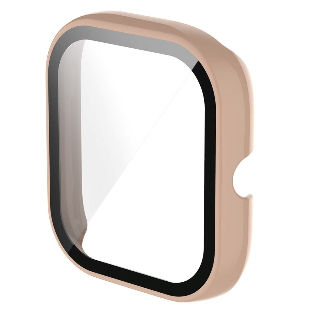 Amazfit Bip U / Bip U Pro Hård Plast Case m. Indbygget Glas Skærmbeskyttelse - Lyserød