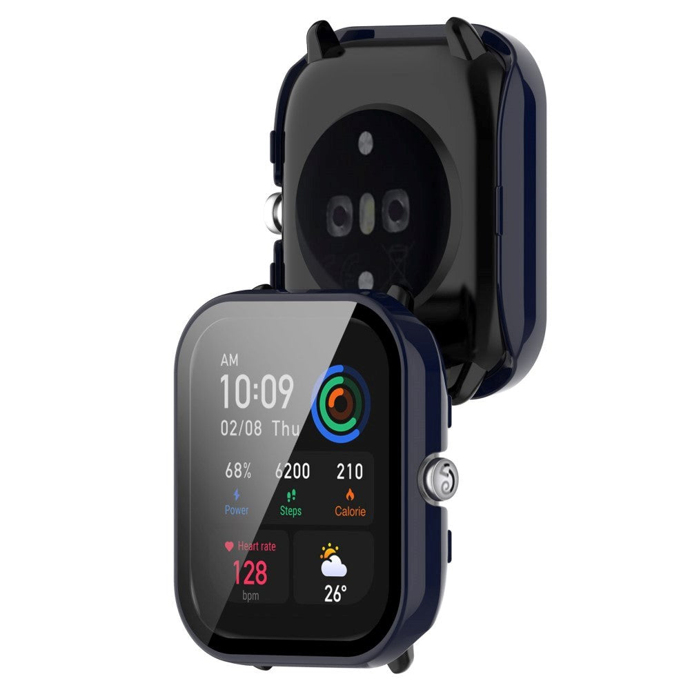 Amazfit GTS 4 Mini Hård Plast Case m. Indbygget Glas Skærmbeskyttelse - Blå