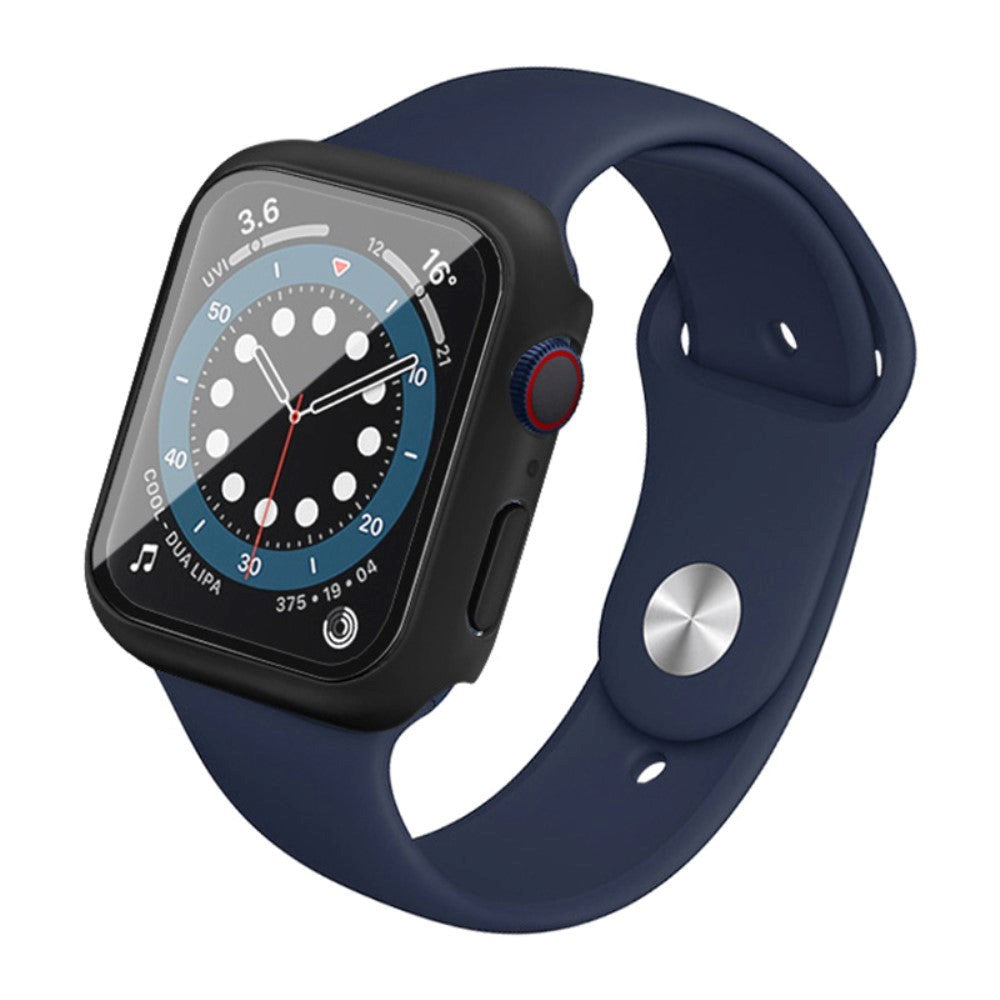 Apple Watch SE/6/5/4 (44mm) IMAK Hård Plast Case m. Indbygget Glas Skærmbeskyttelse - Sort