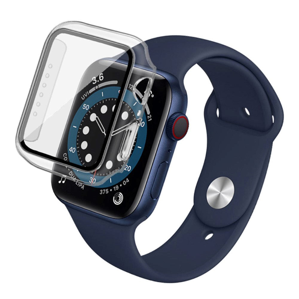 Apple Watch SE/6/5/4 (44mm) IMAK Hård Plast Case m. Indbygget Glas Skærmbeskyttelse - Gennemsigtig