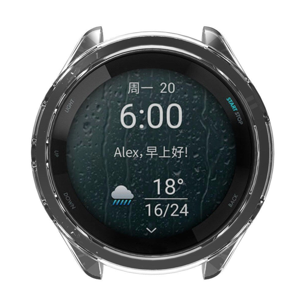 Garmin Forerunner 965 Transparent Fleksibelt TPU Plastik Smartwatch Cover - Sort