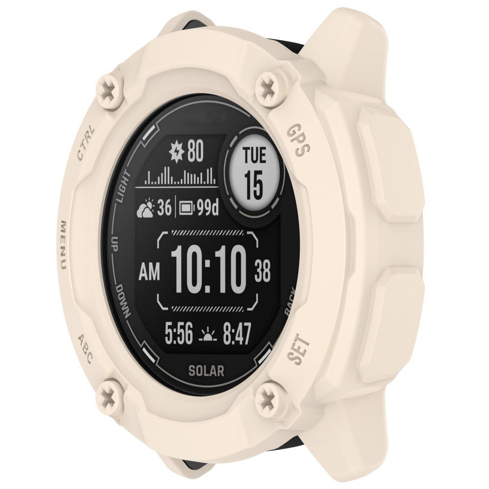 Garmin Instinct 2X Solar Fleksibelt TPU Plastik Smartwatch Cover - Beige