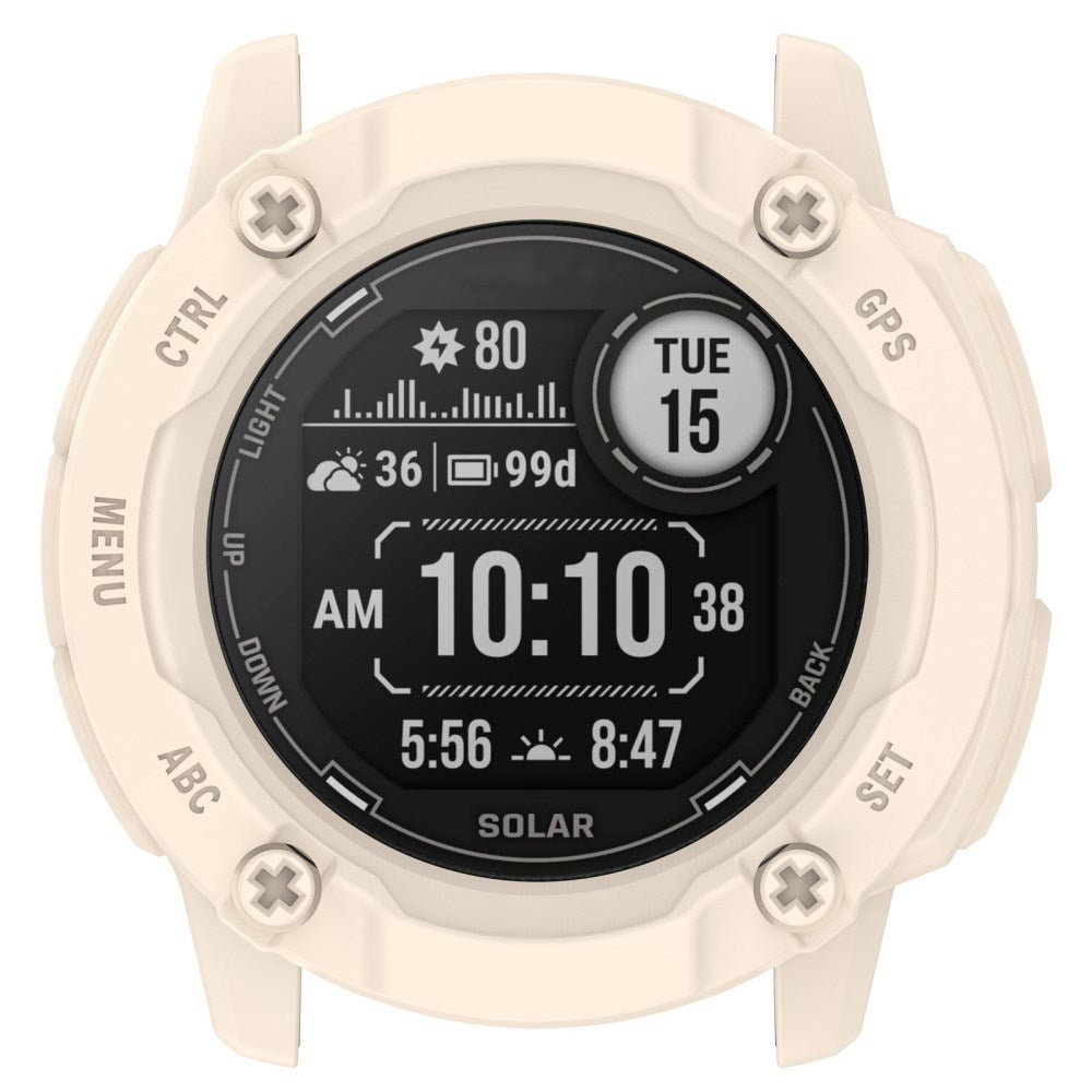 Garmin Instinct 2X Solar Fleksibelt TPU Plastik Smartwatch Cover - Beige
