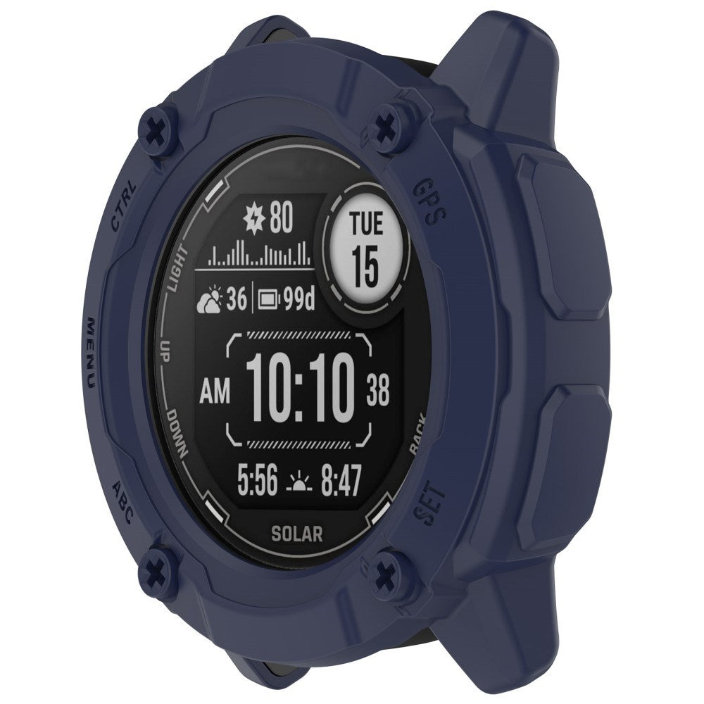 Garmin Instinct 2X Solar Fleksibelt TPU Plastik Smartwatch Cover - Mørkeblå