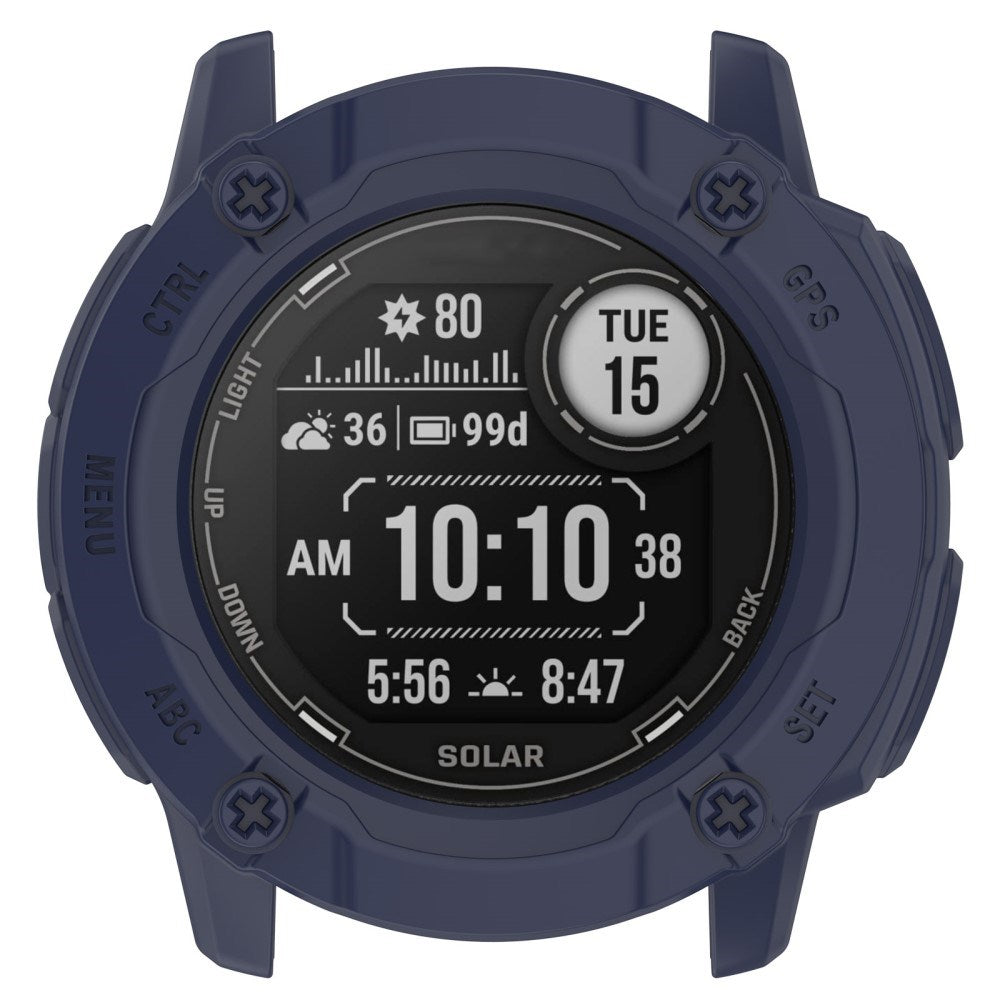 Garmin Instinct 2X Solar Fleksibelt TPU Plastik Smartwatch Cover - Mørkeblå