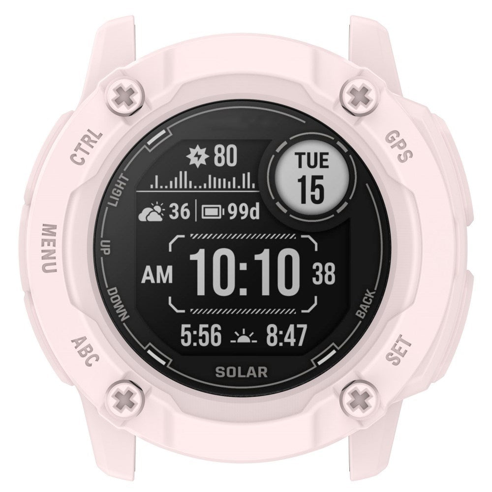 Garmin Instinct 2X Solar Fleksibelt TPU Plastik Smartwatch Cover - Lyserød