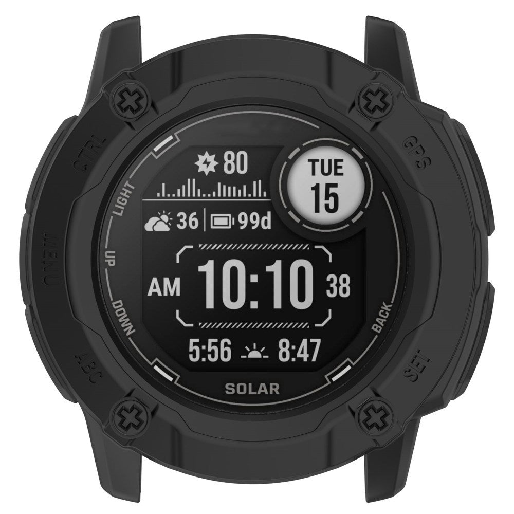 Garmin Instinct 2X Solar Fleksibelt TPU Plastik Smartwatch Cover - Sort