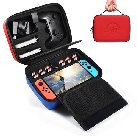 Nintendo Switch / Switch OLED Rejsecase - Blå / Rød