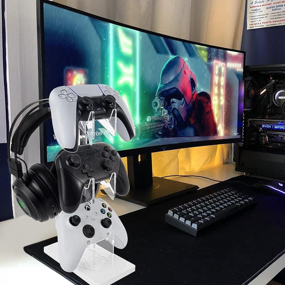 Bordstativ til Controller & Headset - Gennemsigtig