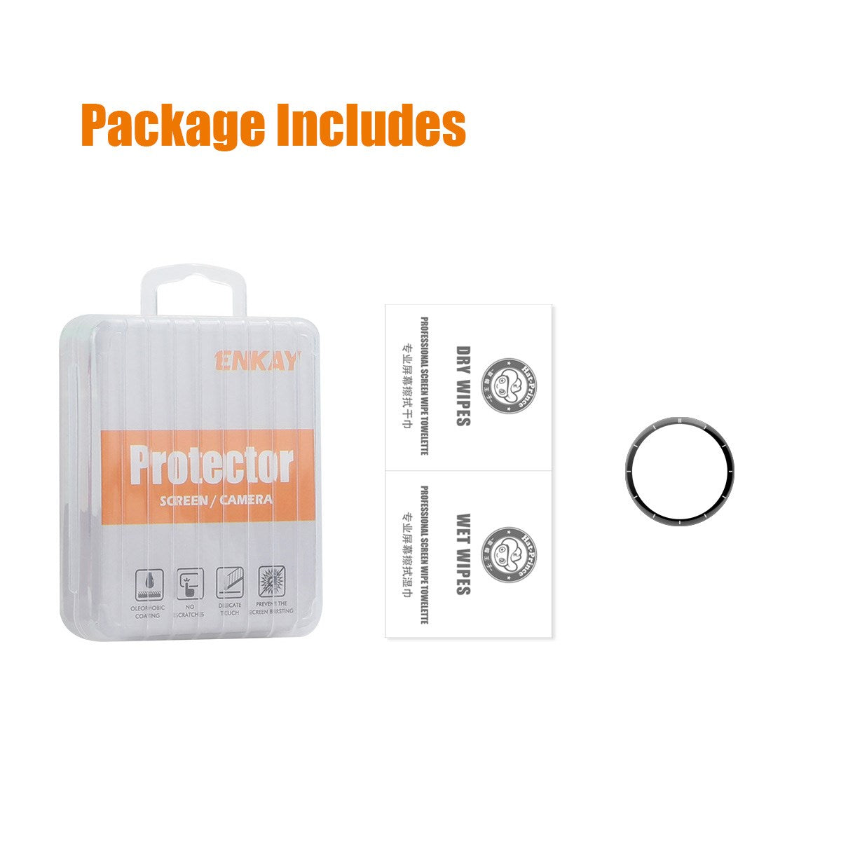 OnePlus Watch 3 (43mm) ENKAY Plastik Skærmbeskyttelse - Gennemsigtig / Sort Kant