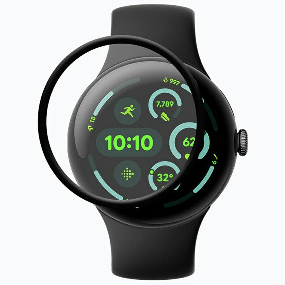Google Pixel Watch 4 (41mm) Plastik Skærmbeskyttelse - Gennemsigtig / Sort Kant