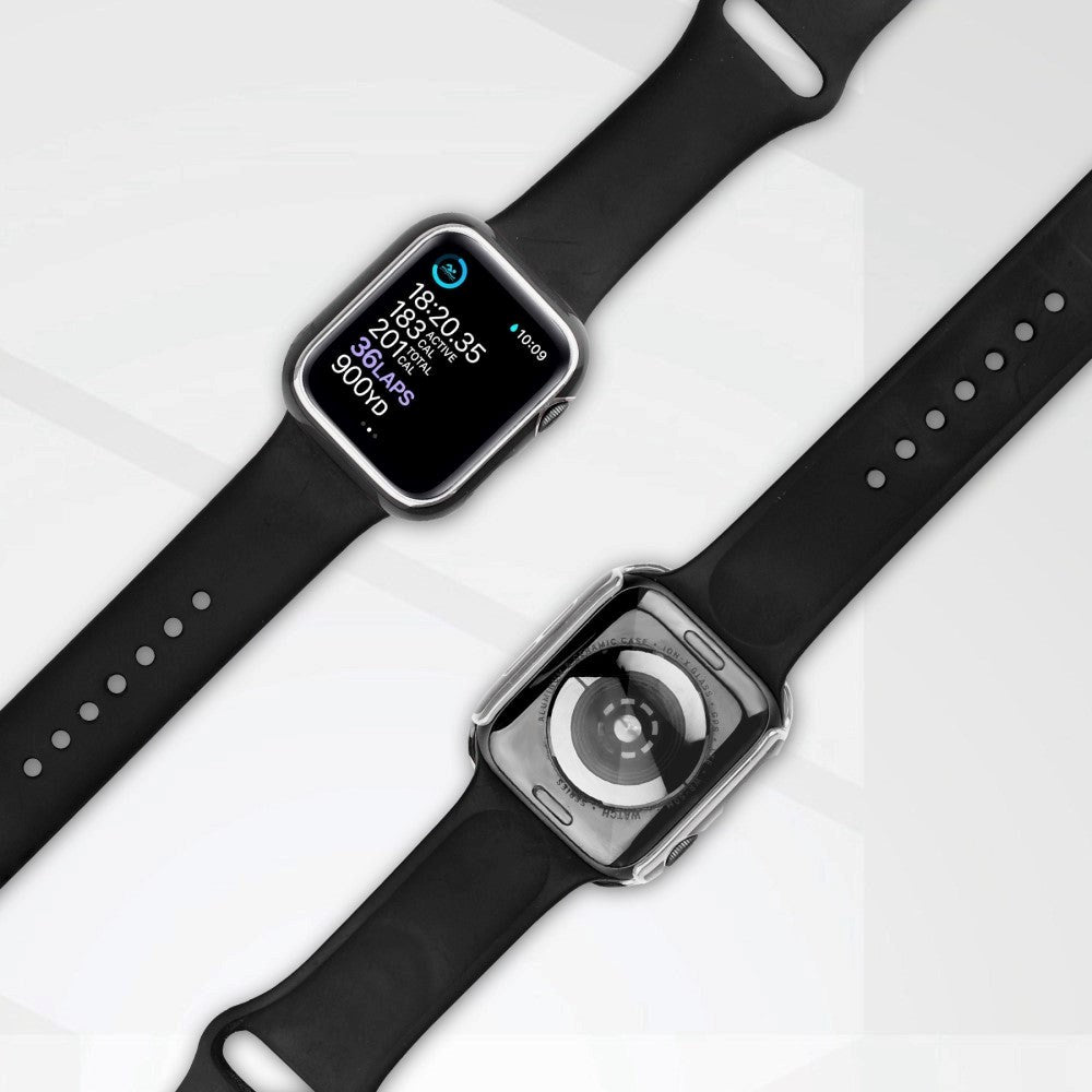 Apple Watch Ultra (49mm) Hård Plast Case m. Indbygget Glas Skærmbeskyttelse - Sort / Sølv