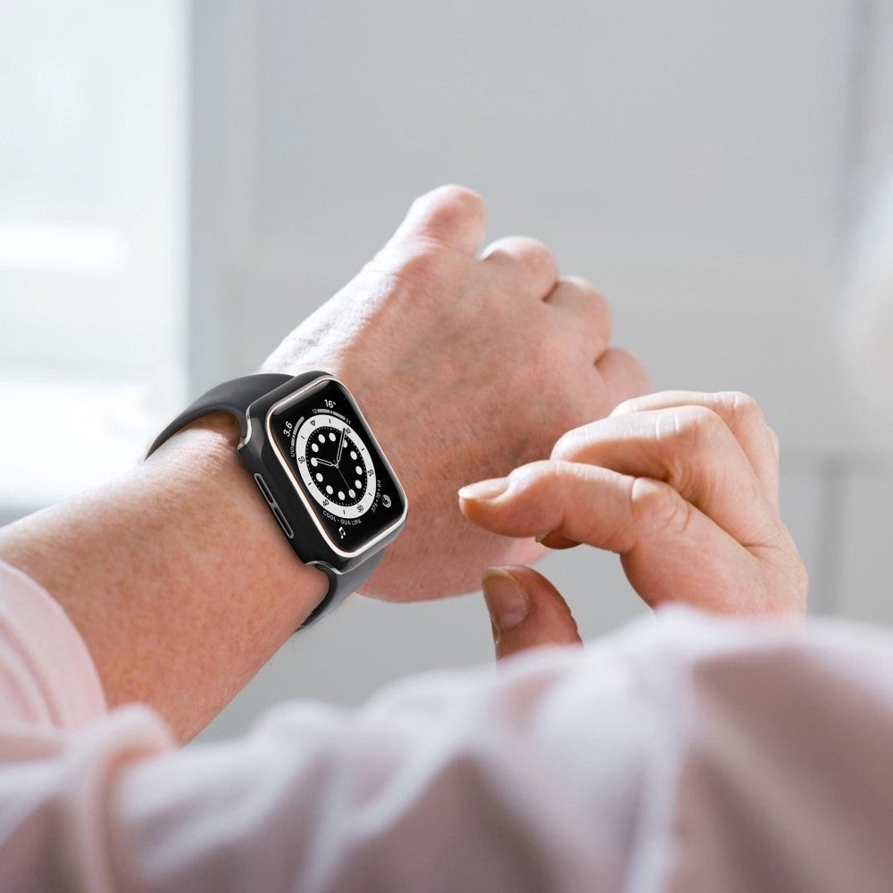 Apple Watch Ultra (49mm) Hård Plast Case m. Indbygget Glas Skærmbeskyttelse - Sort / Sølv