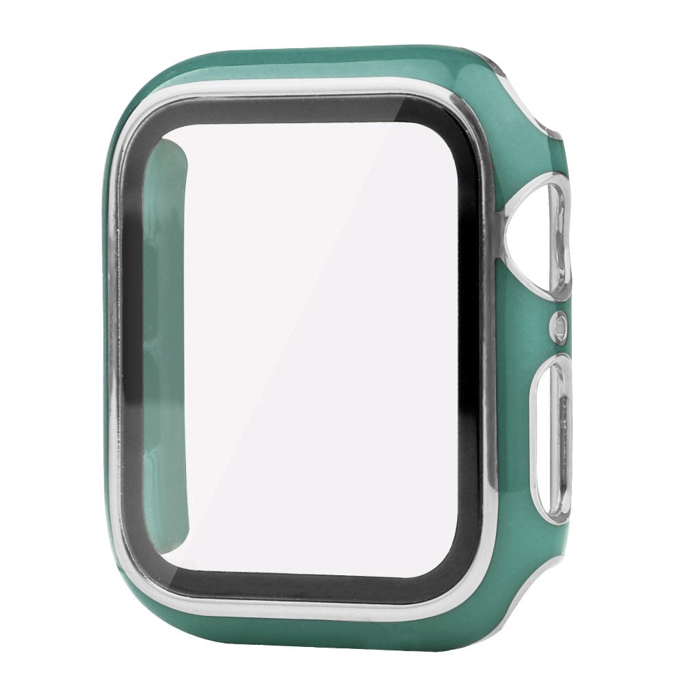Apple Watch Ultra (49mm) Hård Plast Case m. Indbygget Glas Skærmbeskyttelse - Grøn / Sølv